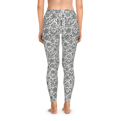 BLACK & WHITE STEALIE, SKELETONS, & ROSES LEGGINGS