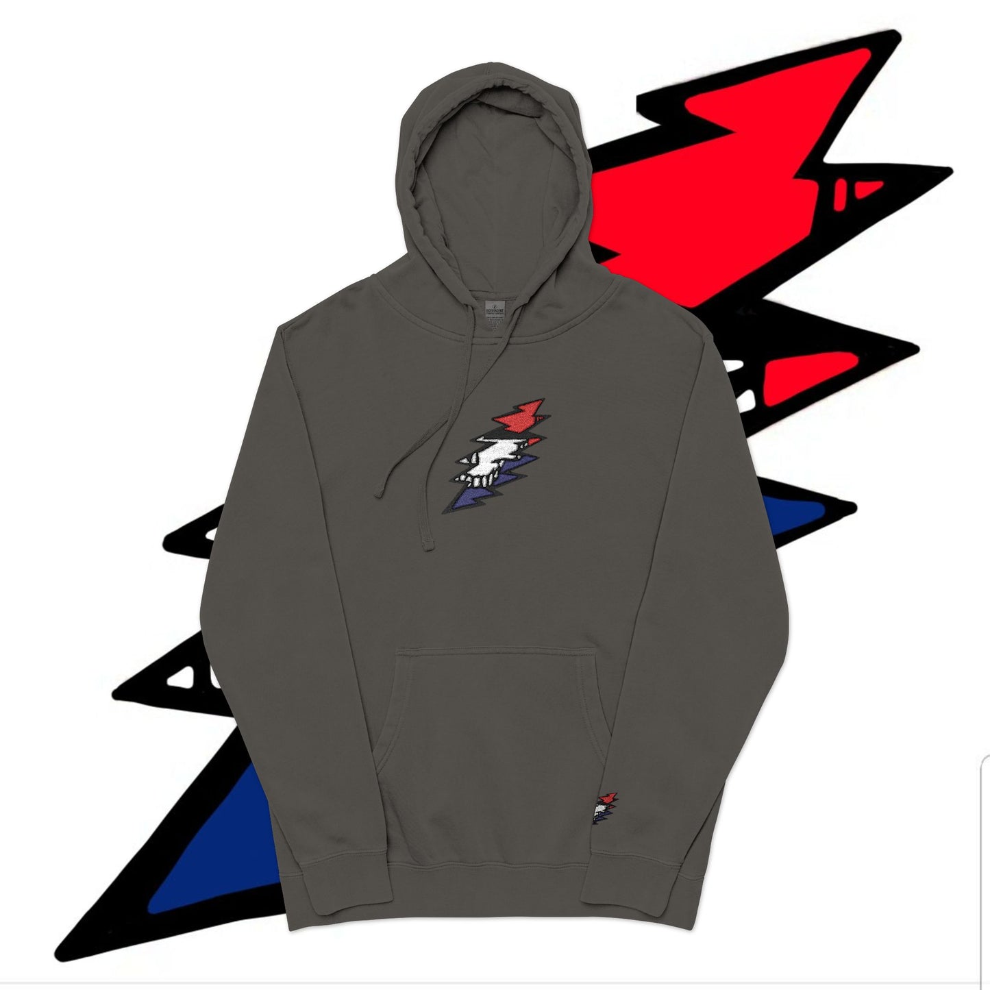 STEALIE BOLT EMBROIDERED PIGMENT DYED HOODIE