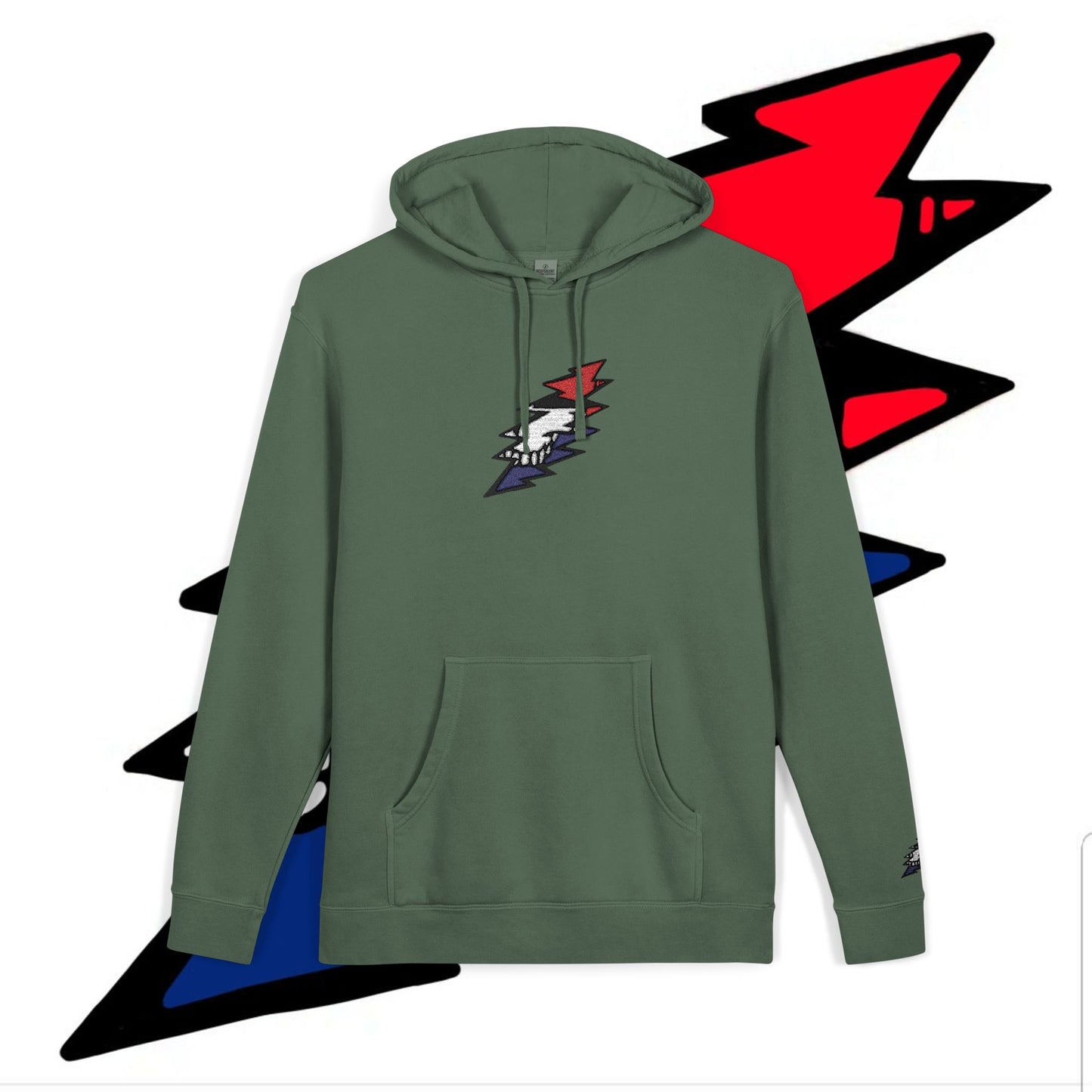 STEALIE BOLT EMBROIDERED PIGMENT DYED HOODIE