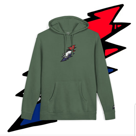STEALIE BOLT EMBROIDERED PIGMENT DYED HOODIE