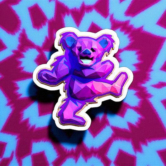 GEOMETRIC DANCING BEAR STICKER